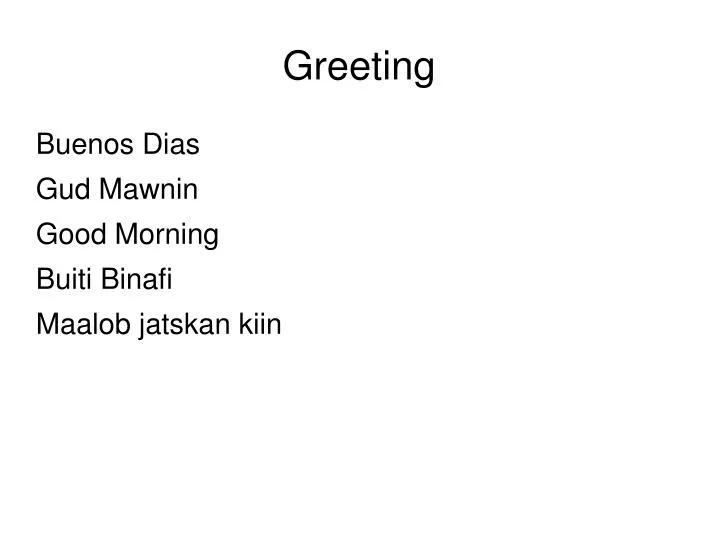 greeting
