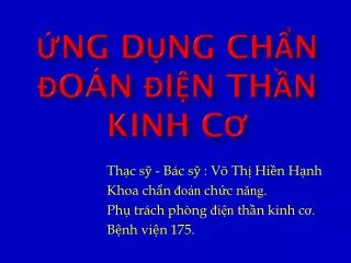 ng d ng ch n o n i n th n kinh c