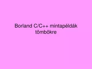 borland c c mintap ld k t mb kre