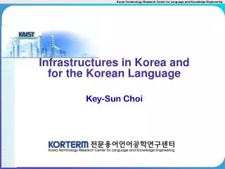 Infrastructures in Korea and for the Korean Language