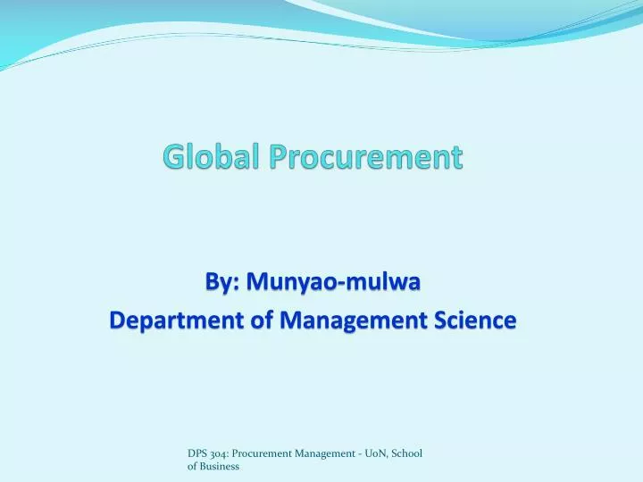 global procurement
