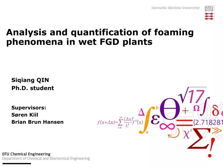 analysis and quantification of foaming phenomena in wet fgd plants