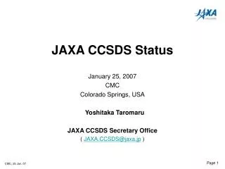 JAXA CCSDS Status