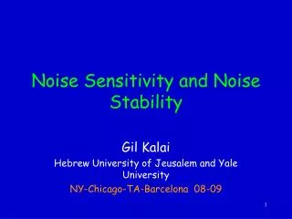 Noise Sensitivity and Noise Stability