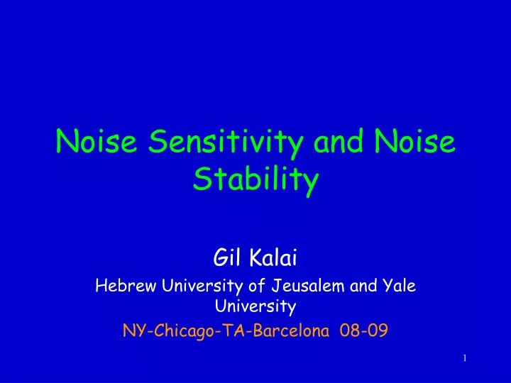 noise sensitivity and noise stability