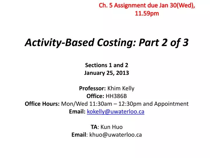 activity based costing part 2 of 3