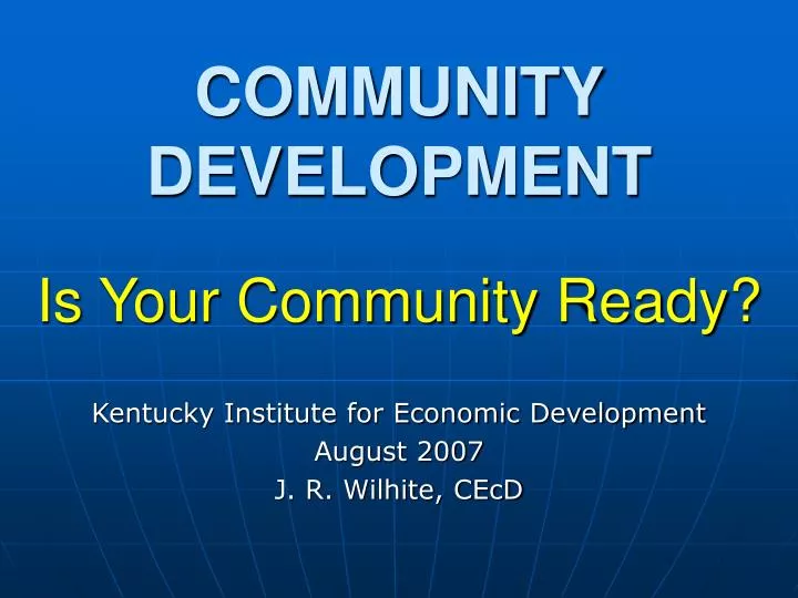 community development is your community ready