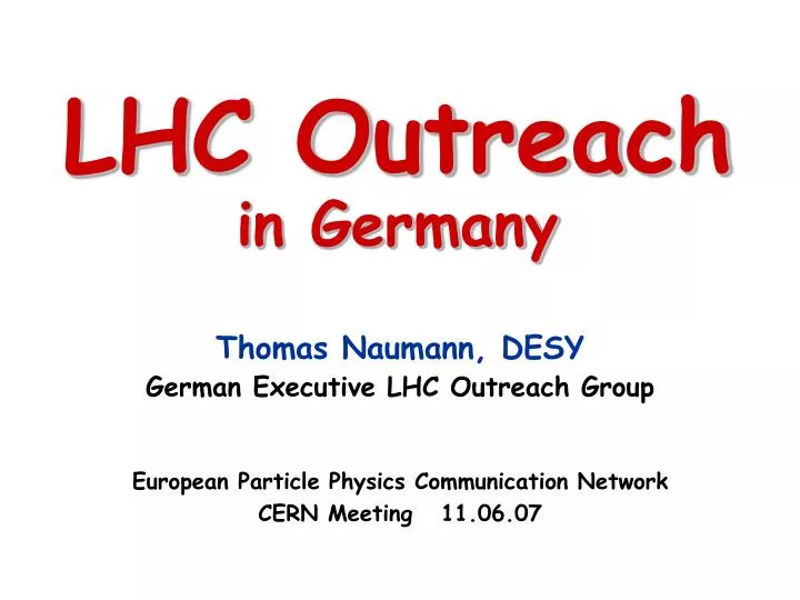 lhc outreach in germany