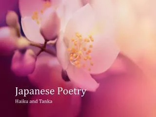 Japanese Poetry