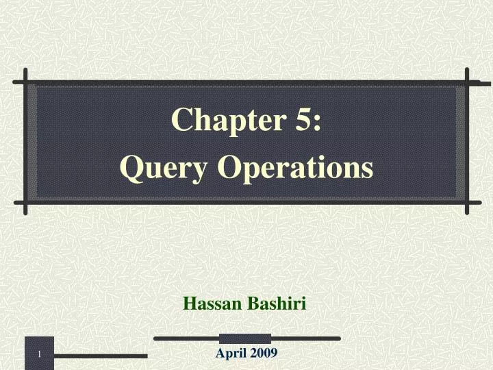 chapter 5 query operations