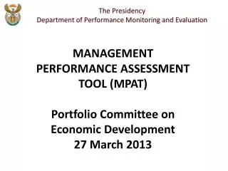 The Presidency Department of Performance Monitoring and Evaluation