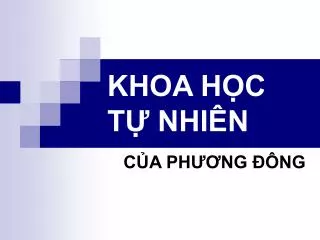khoa h c t nhi n