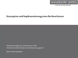 konzeption und implementierung eines rechenclusters