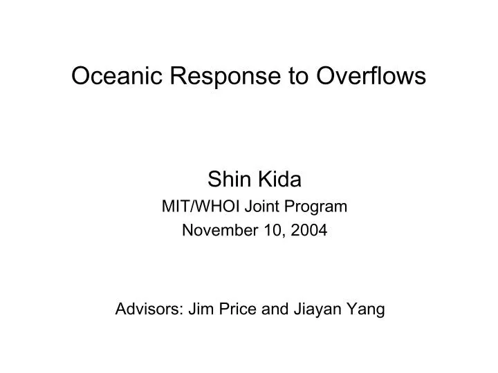 oceanic response to overflows
