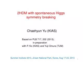 2HDM with spontaneous Higgs symmetry breaking