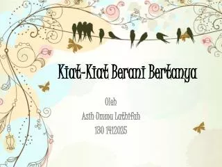 kiat kiat berani bertanya