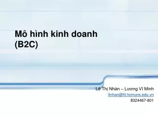 m h nh kinh doanh b2c