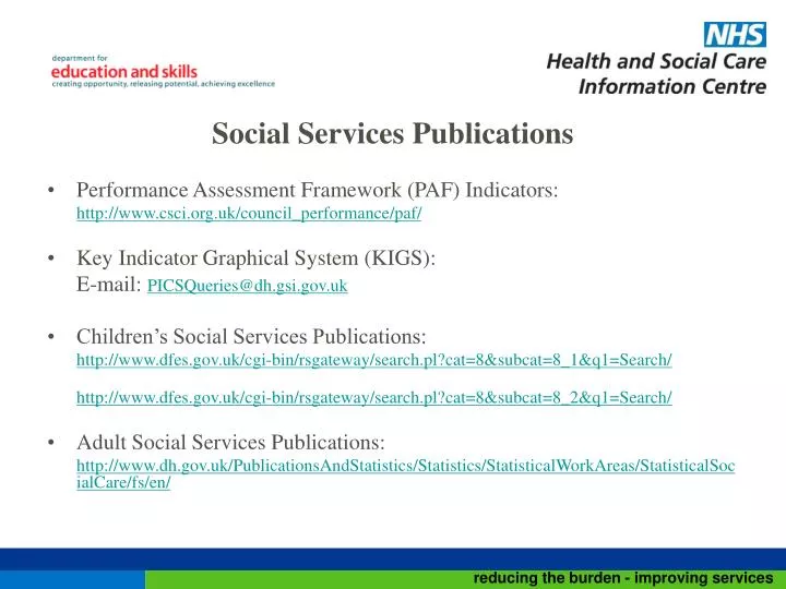 social services publications