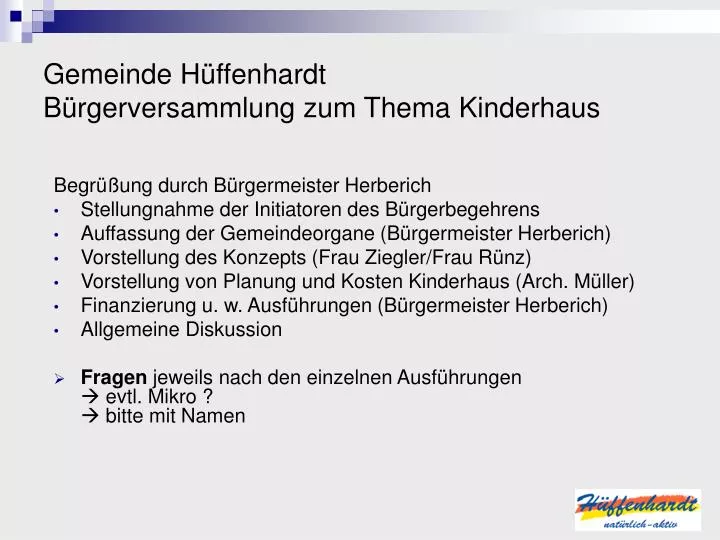 gemeinde h ffenhardt b rgerversammlung zum thema kinderhaus