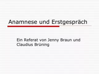 anamnese und erstgespr ch