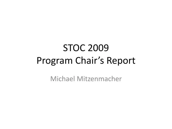 stoc 2009 program chair s report