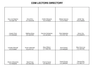 CDM LECTORS DIRECTORY