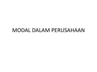 modal dalam perusahaan