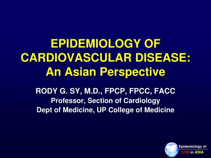 epidemiology of cardiovascular disease an asian perspective