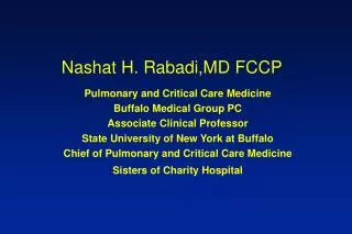 Nashat H. Rabadi,MD FCCP