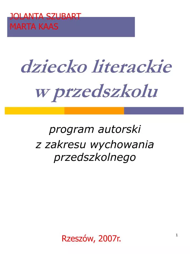 dziecko literackie w przedszkolu