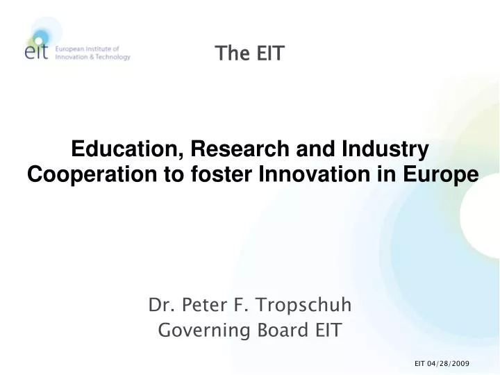 dr peter f tropschuh governing board eit