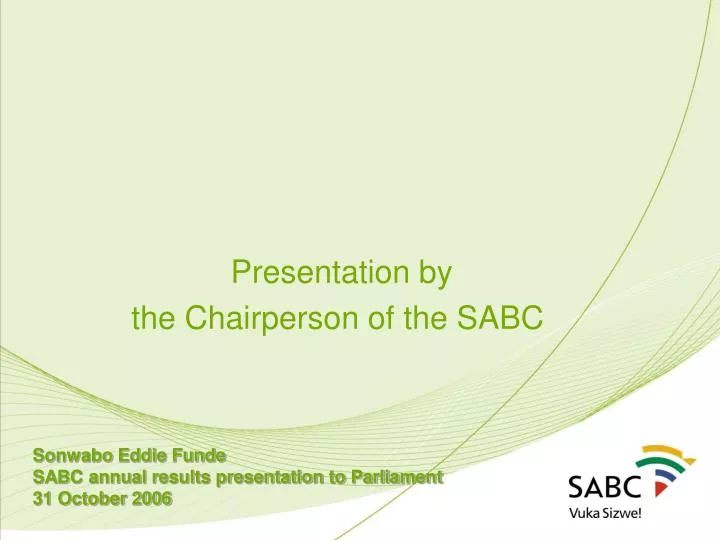 presentation by the chairperson of the sabc