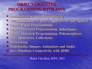 OBJECT-ORIENTED PROGRAMMING WITH JAVA
