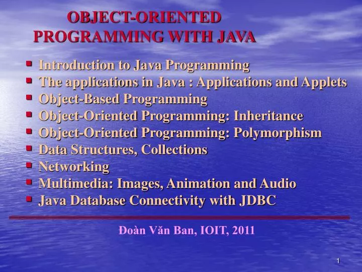 object oriented programming with java