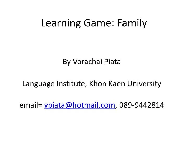 learning game family