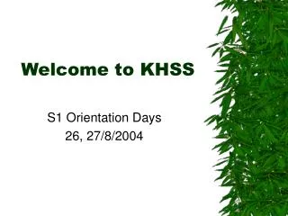 welcome to khss