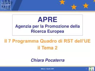 apre agenzia per la promozione della ricerca europea