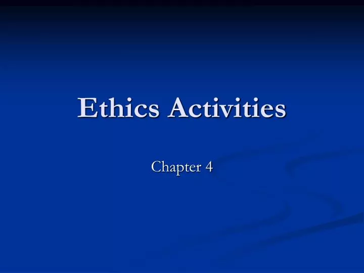 ethics activities
