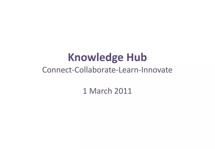 knowledge hub connect collaborate learn innovate