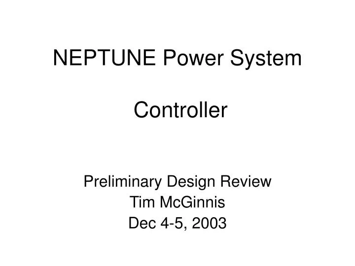 neptune power system controller