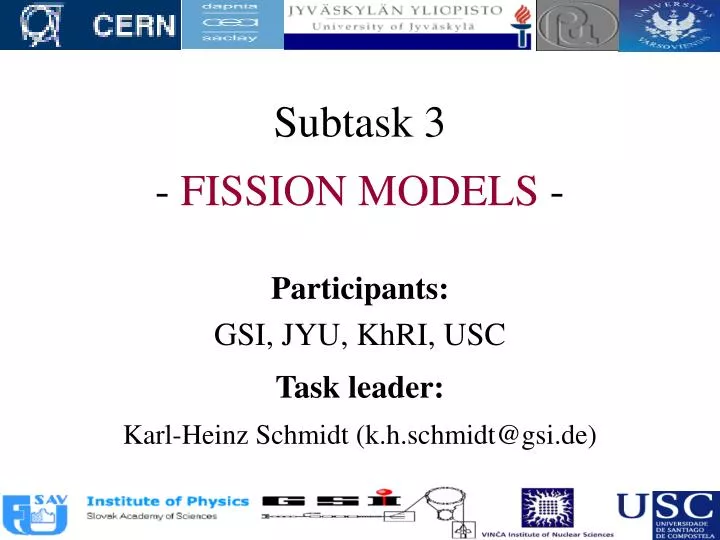 subtask 3 fission models