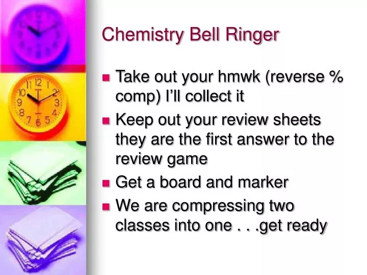 chemistry bell ringer