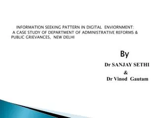 Department of Administrative Reforms and Public Grievances, New Delhi (DAR&amp;PG)