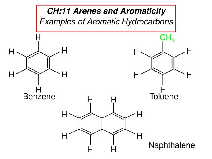 ch 11 arenes and aromaticity examples of aromatic hydrocarbons