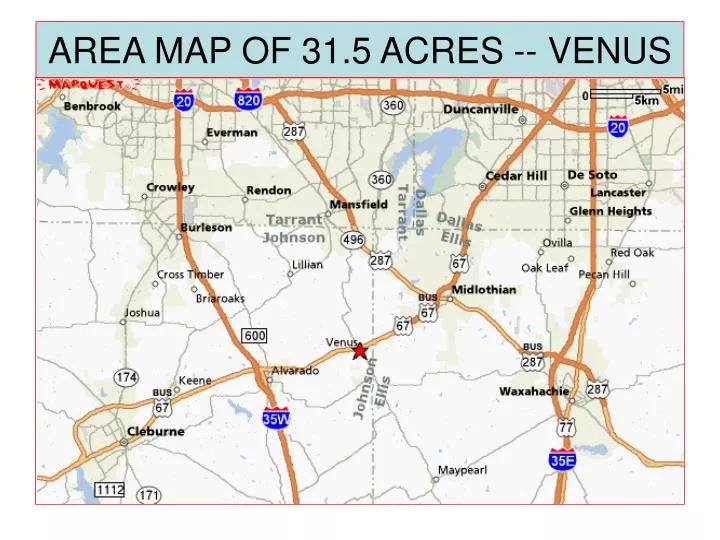 area map of 31 5 acres venus