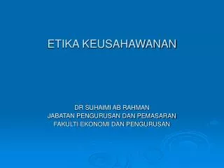 etika keusahawanan