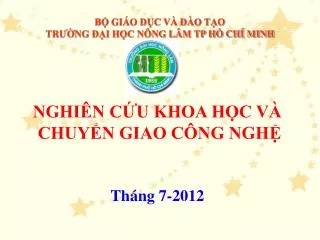 b gi o d c v o t o tr ng i h c n ng l m tp h ch minh