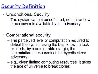 Security Definition