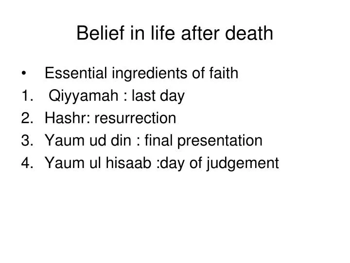 belief in life after death