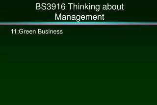 BS3916 Thinking about Management